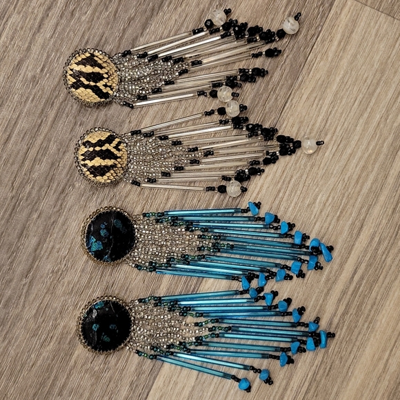 Jewelry - Custom made snakeskin earrings